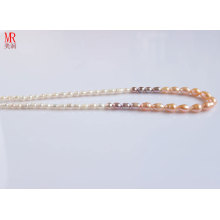 5-6-7mm Rice Freshwater Pearl Strand Necklace (ES128-6)